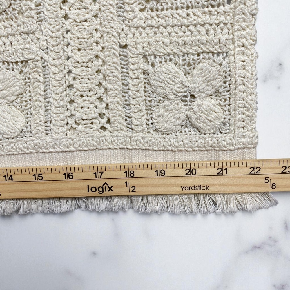 H&M Crochet-Look Tunic Dress Cream Fringe Size Large Summer Edition 2025 Boho - Picture 12 of 15